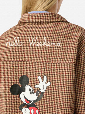 Cambry wool blend flannel overshirt with Mickey Mouse embroidery | Special edition