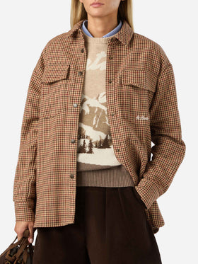 Cambry wool blend flannel overshirt with Mickey Mouse embroidery | Special edition