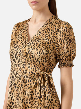 Kurzes Damenkleid mit Leopardenmuster
