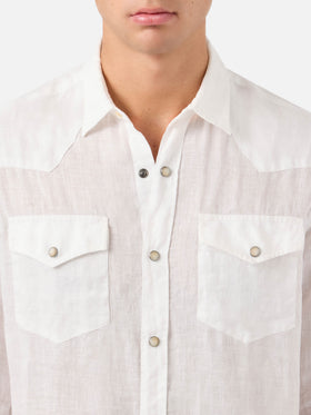 Chemise Greg en lin blanc 