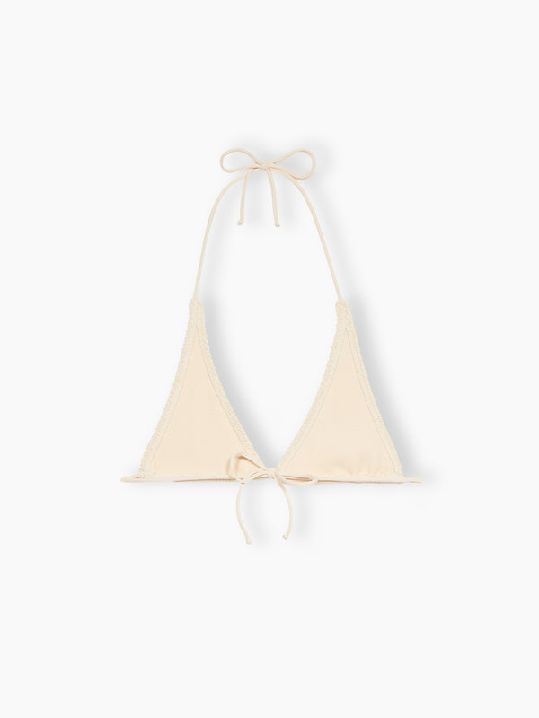 Top a triangolo bianco crinkle da donna Guiana