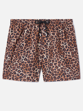 Gustavia swim shorts with leopard print