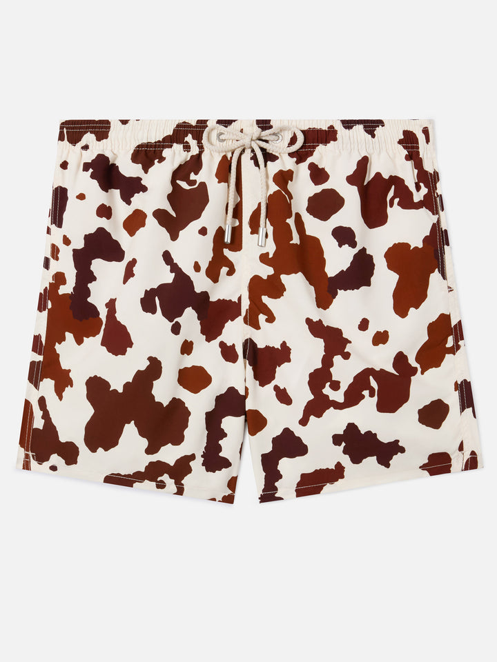 Gustavia swim shorts with cow print