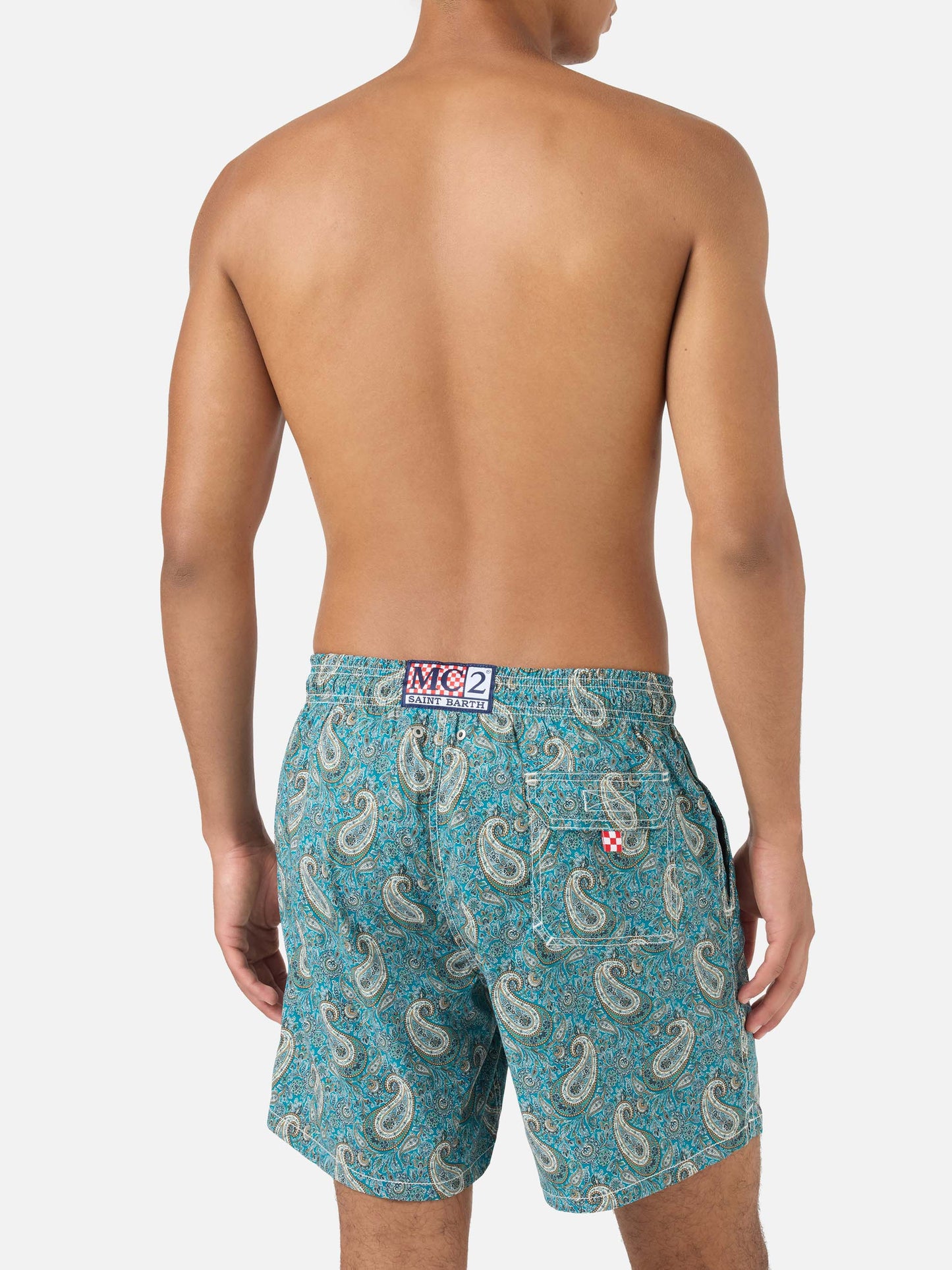 Gustavia Badeshorts mit Kaschmir-Print | Hergestellt aus Liberty Fabric 