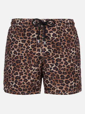 Mittellange Gustavia-Badeshorts für Herren mit Animal-Print