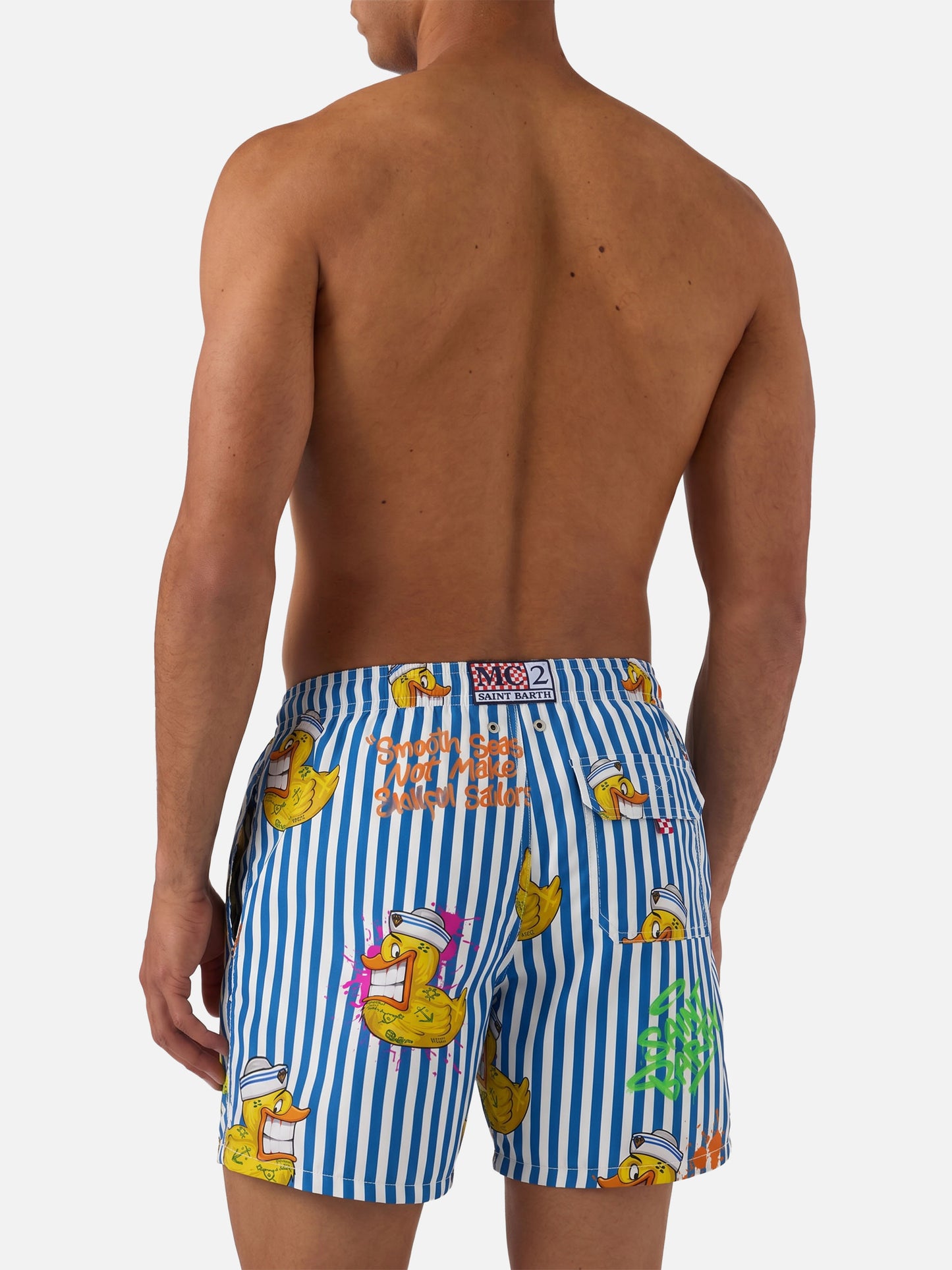 Klassische Herren-Badeshorts mit Crypto-Enten-Print | CRYPTO PUPPETS® SONDERAUSGABE