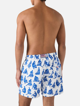 Mittellange Gustavia-Badeshorts mit Tattoo-Print