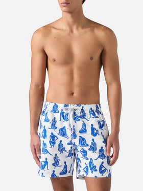 Mittellange Gustavia-Badeshorts mit Tattoo-Print