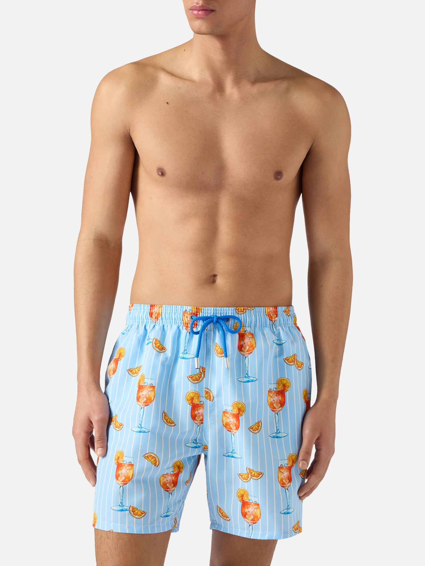 Costume mare Gustavia a righe con stampa cocktail | Special Edition