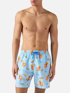 Costume mare Gustavia a righe con stampa cocktail | Special Edition