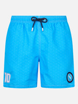 Man mid-length Gustavia swim-shorts with Napoli print | SSC NAPOLI SPECIAL EDITION