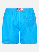 Man mid-length Gustavia swim-shorts with Napoli print | SSC NAPOLI SPECIAL EDITION