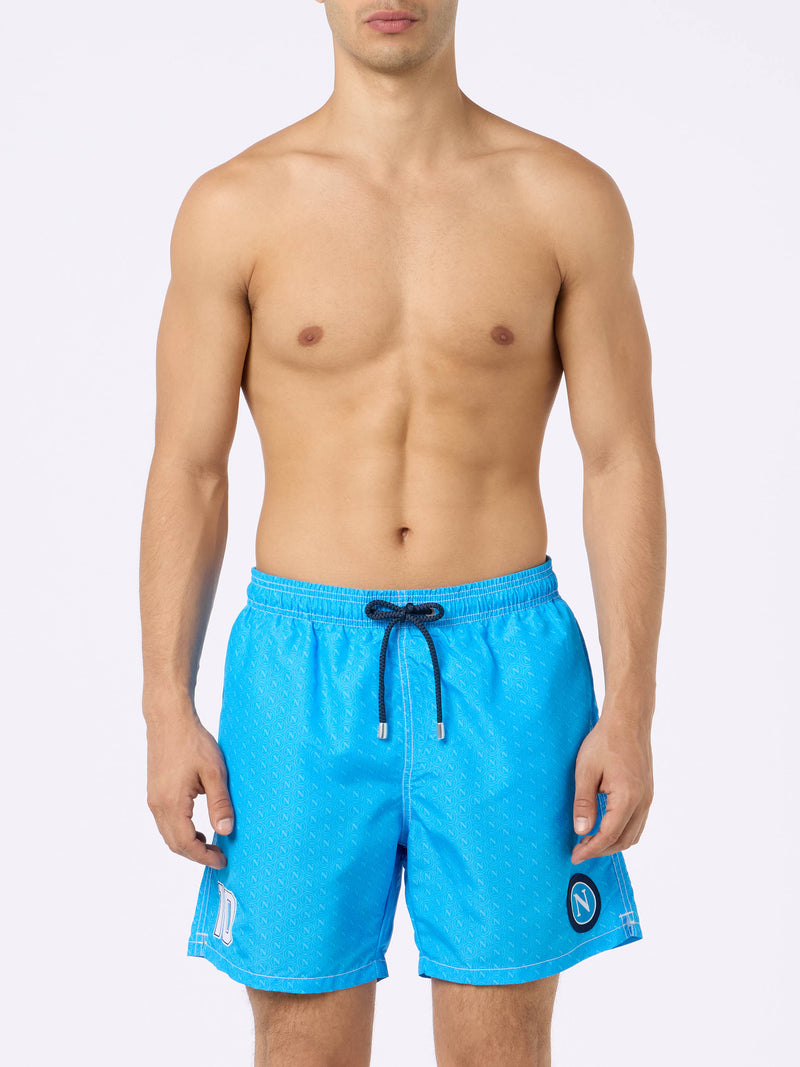 Man mid-length Gustavia swim-shorts with Napoli print | SSC NAPOLI SPECIAL EDITION