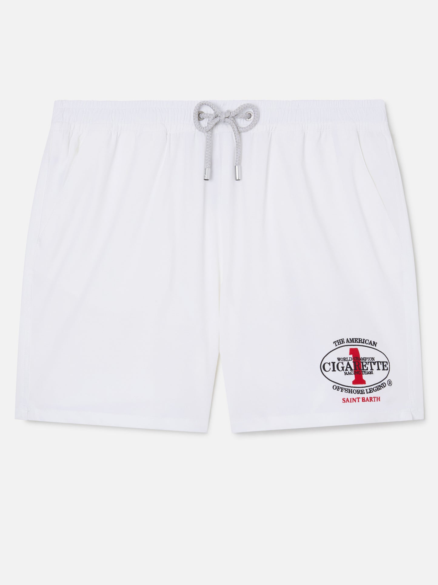 Costume mare Gustavia bianco con ricamo Cigarette | Special edition