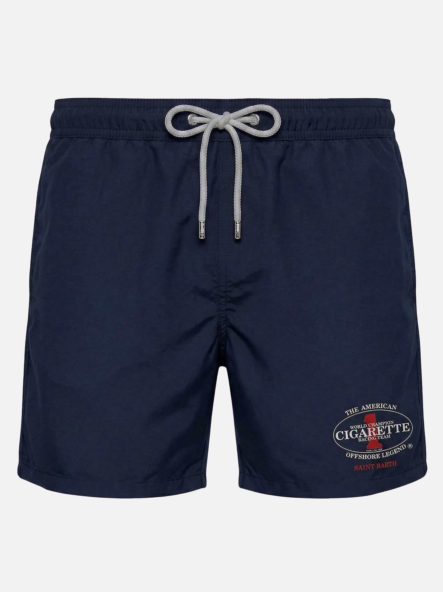 Gustavia blue swim shorts with Cigarette embroidery | Special Edition