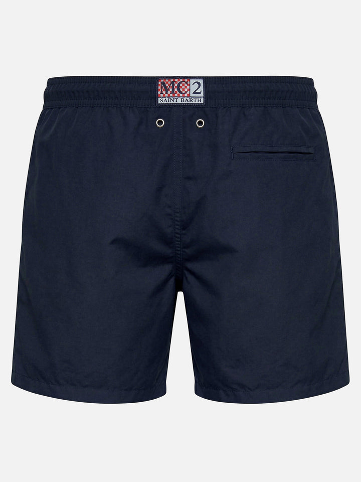 Gustavia blue swim shorts with Cigarette embroidery | Special Edition