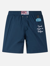 Man mid-length Gustavia swim shorts with Portofino Gin embroidery | PORTOFINO GIN SPECIAL EDITION