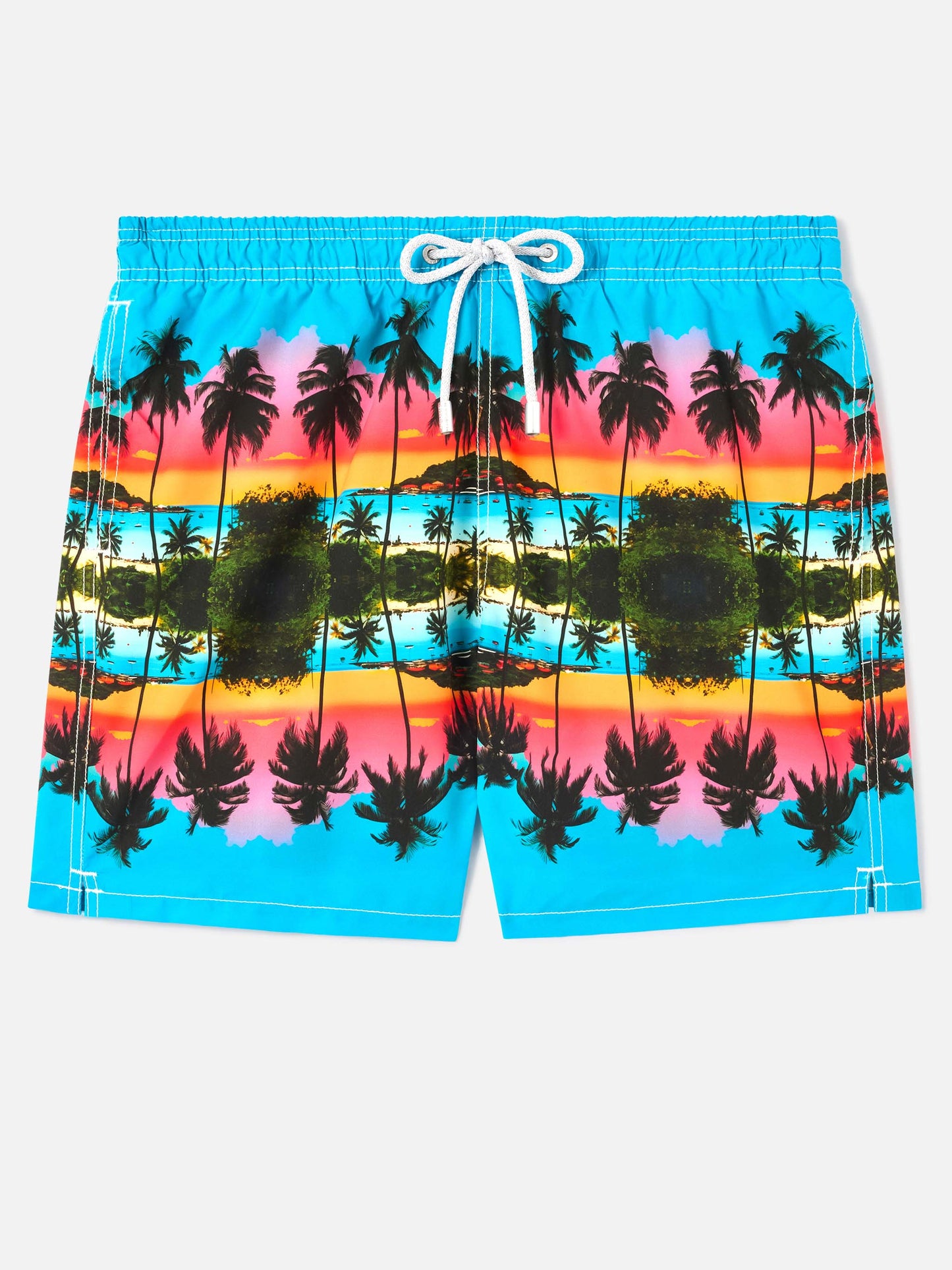 Bañador corto con estampado placement de paisaje de palmeras Gustavia | Special Edition 