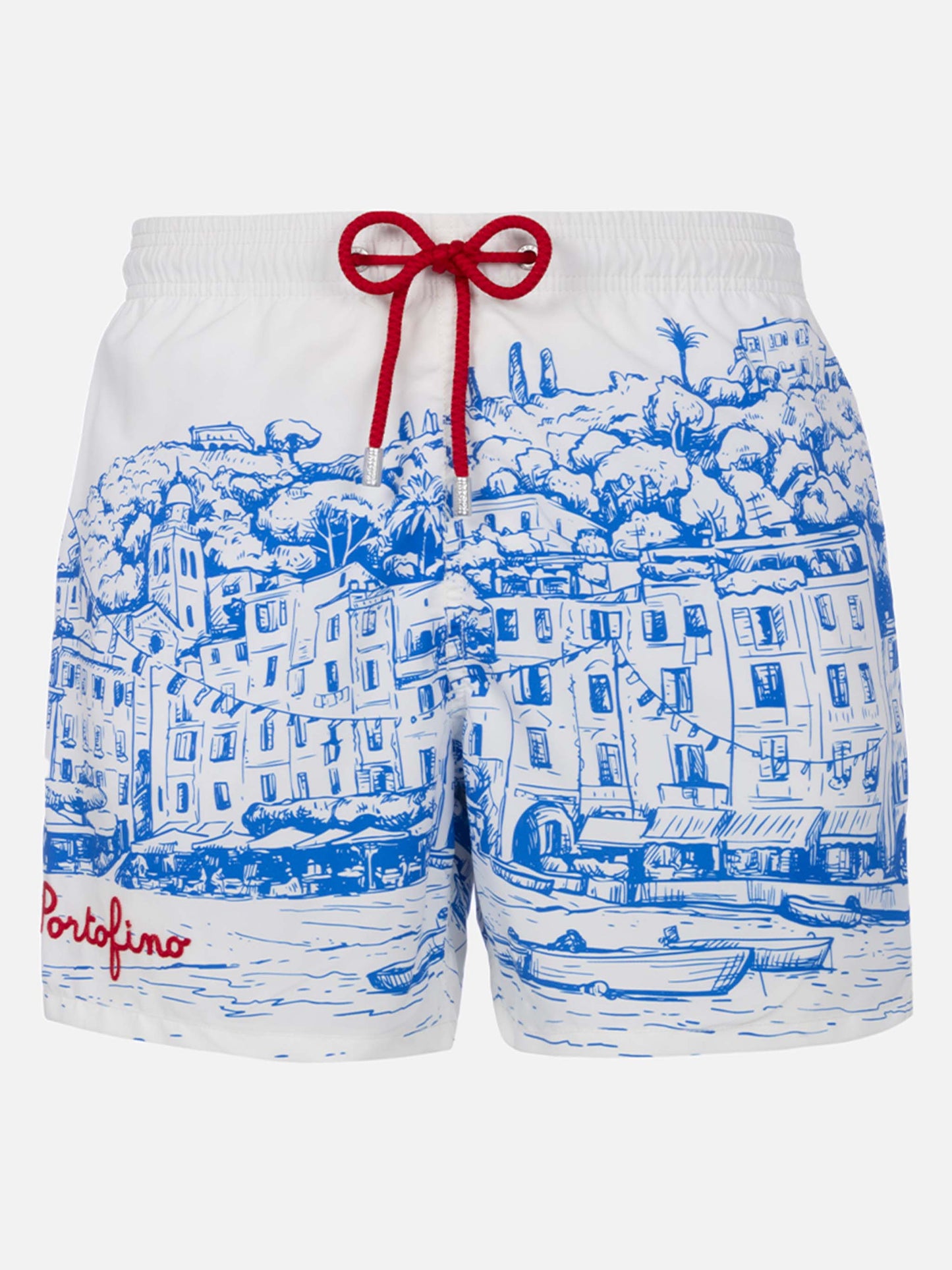 Costume da bagno da uomo Gustavia lunghezza media con stampa piazzata Portofino