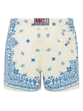 Mid-length Gustavia swim-shorts with bandanna placed print