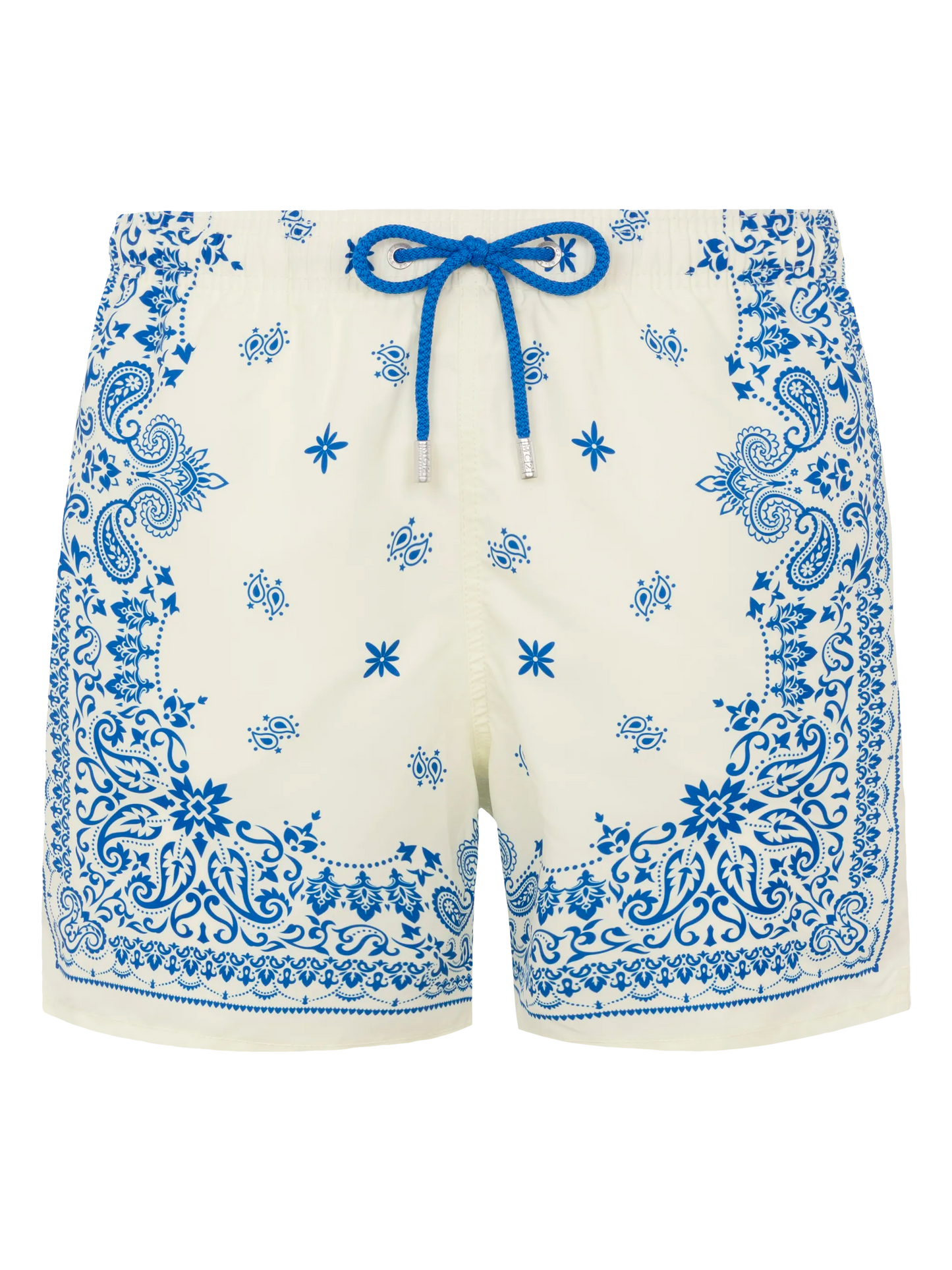 Mid-length Gustavia swim-shorts with bandanna placed print