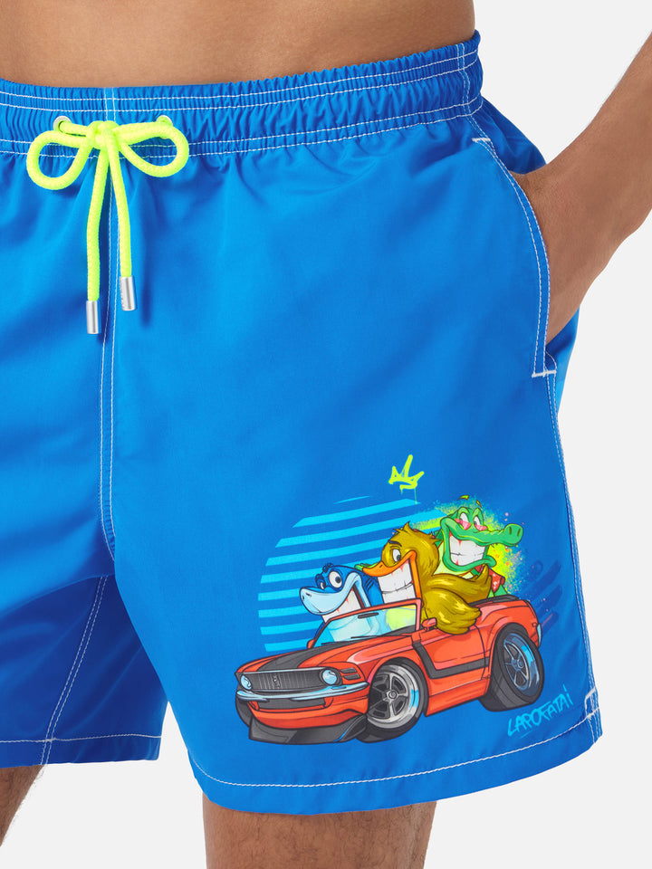Gustavia green Cryptopuppets Good Fellas placed print swim shorts | Special Edition