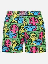 Costume da bagno da uomo Gustavia lunghezza media con stampa piazzata disegno Keith Haring| KEITH HARING EDIZIONE SPECIALE