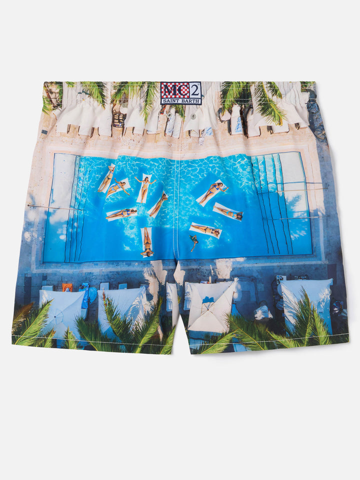 Costume mare Gustavia con stampa piscina tropicale | Special Edition