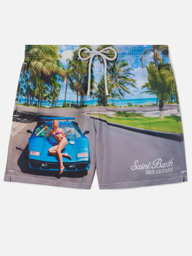 Bañador Gustavia con estampado St. Barth breakfast | Edición Especial 