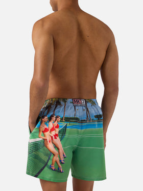 Costume mare Gustavia con stampa St. Barth Tennis | Special Edition