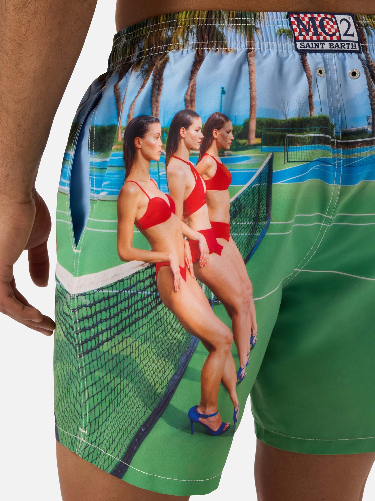 Costume mare Gustavia con stampa St. Barth Tennis | Special Edition