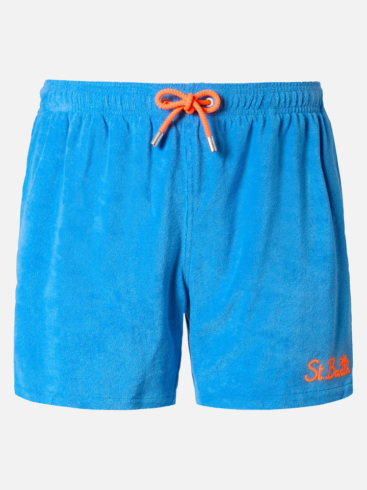Gustavia terry swim shorts in bluette