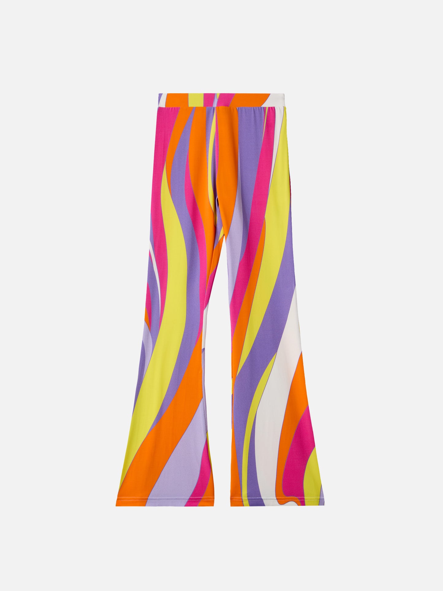 Pantaloni flare Gwenda Jr con stampa shape wave