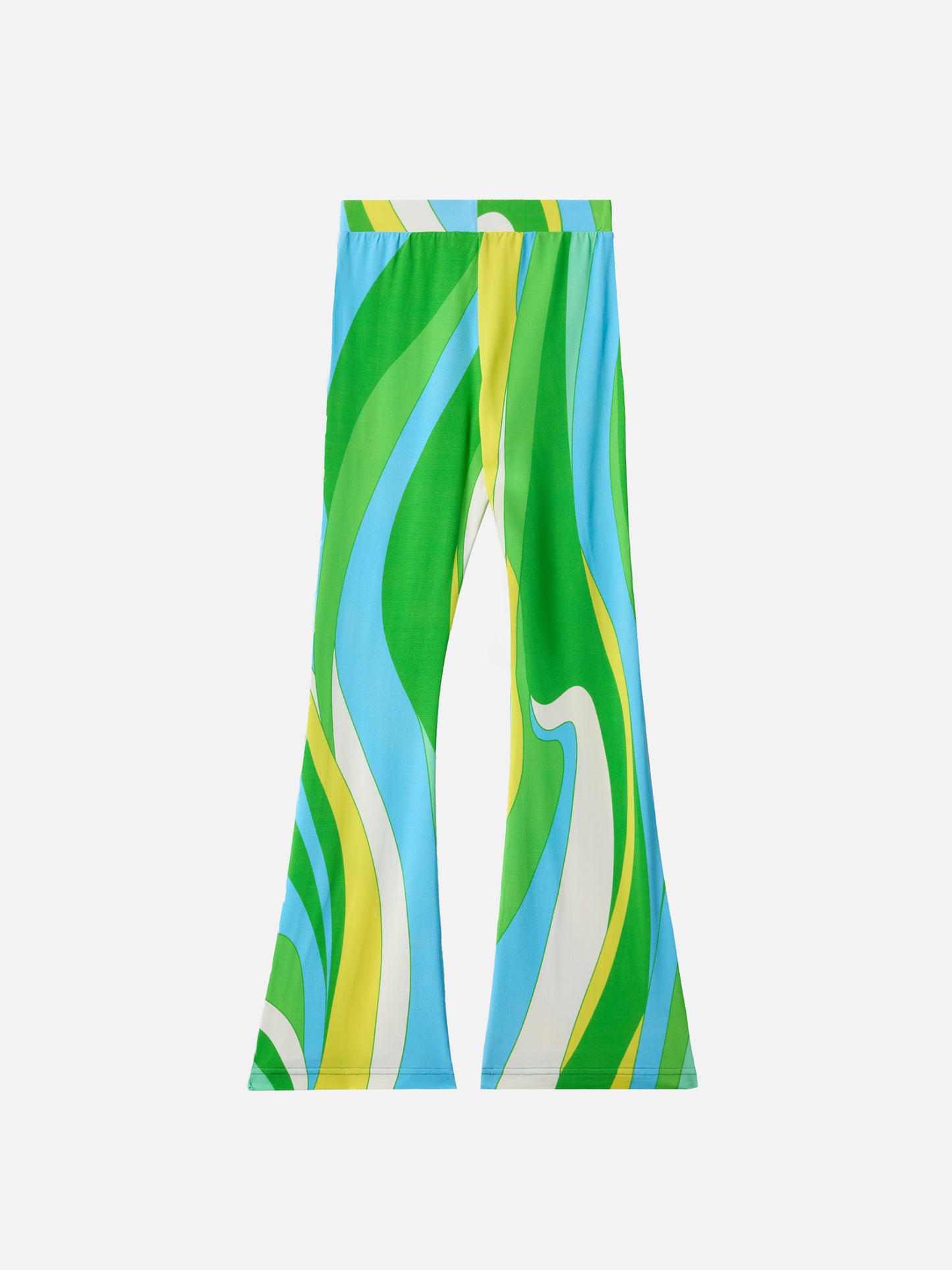 Pantaloni flare Gwenda Jr con stampa shape wave