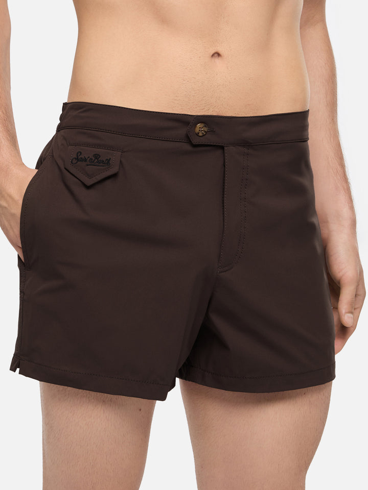 Harrys camel brown fitted cut swim shorts