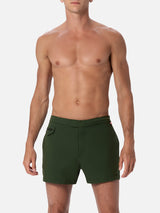 Man military green fitted cut swim shorts Harrys