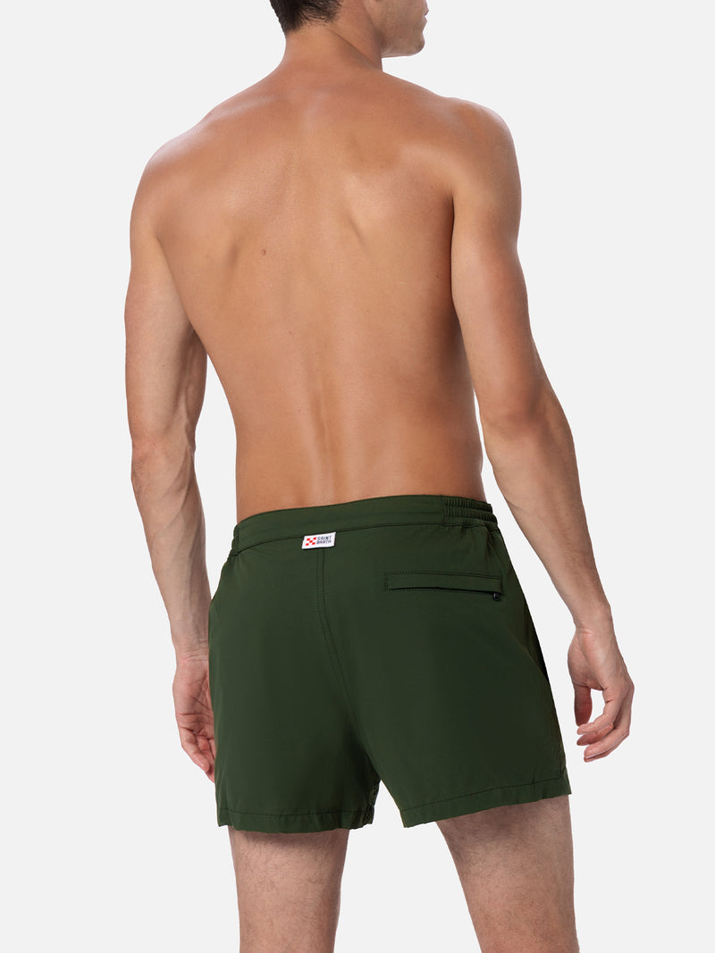 Man military green fitted cut swim shorts Harrys