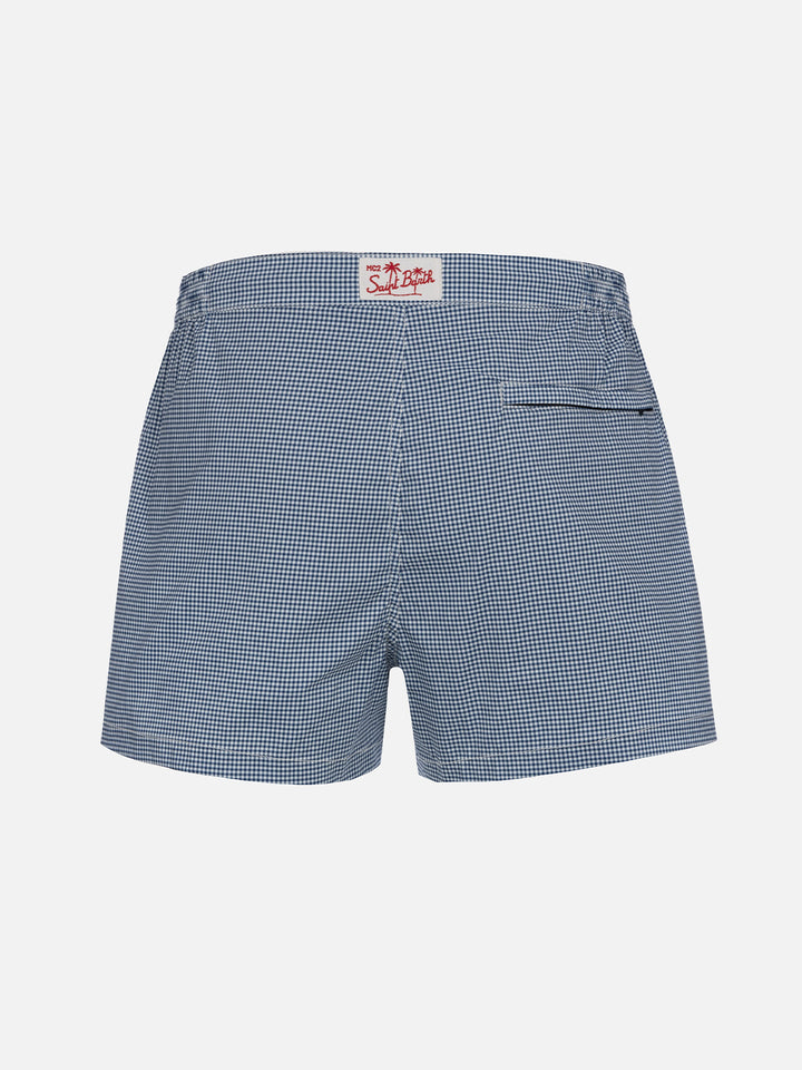 Harrys fitted cut swim shorts with gingham print - MC2 Saint Barth