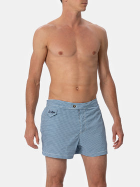 Harrys fitted cut swim shorts with gingham print - MC2 Saint Barth