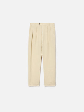 Pantalones largos Havier en beige de lino puro 