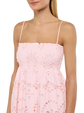 Hawa Sangallo lace dress with smocked embroidered bodice