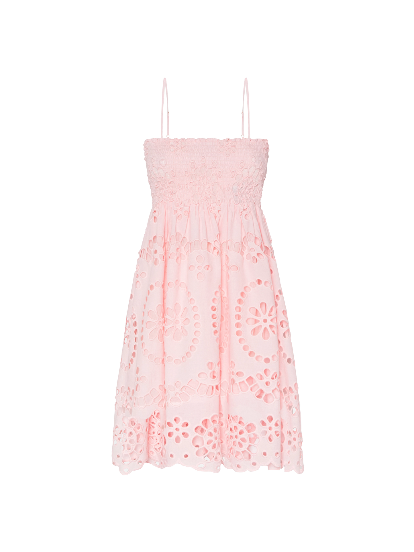 Hawa Sangallo lace dress with smocked embroidered bodice