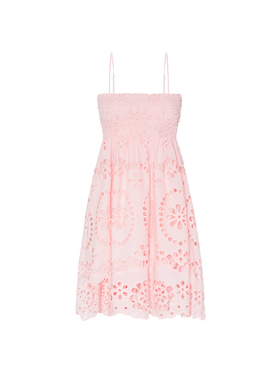 Hawa Sangallo lace dress with smocked embroidered bodice