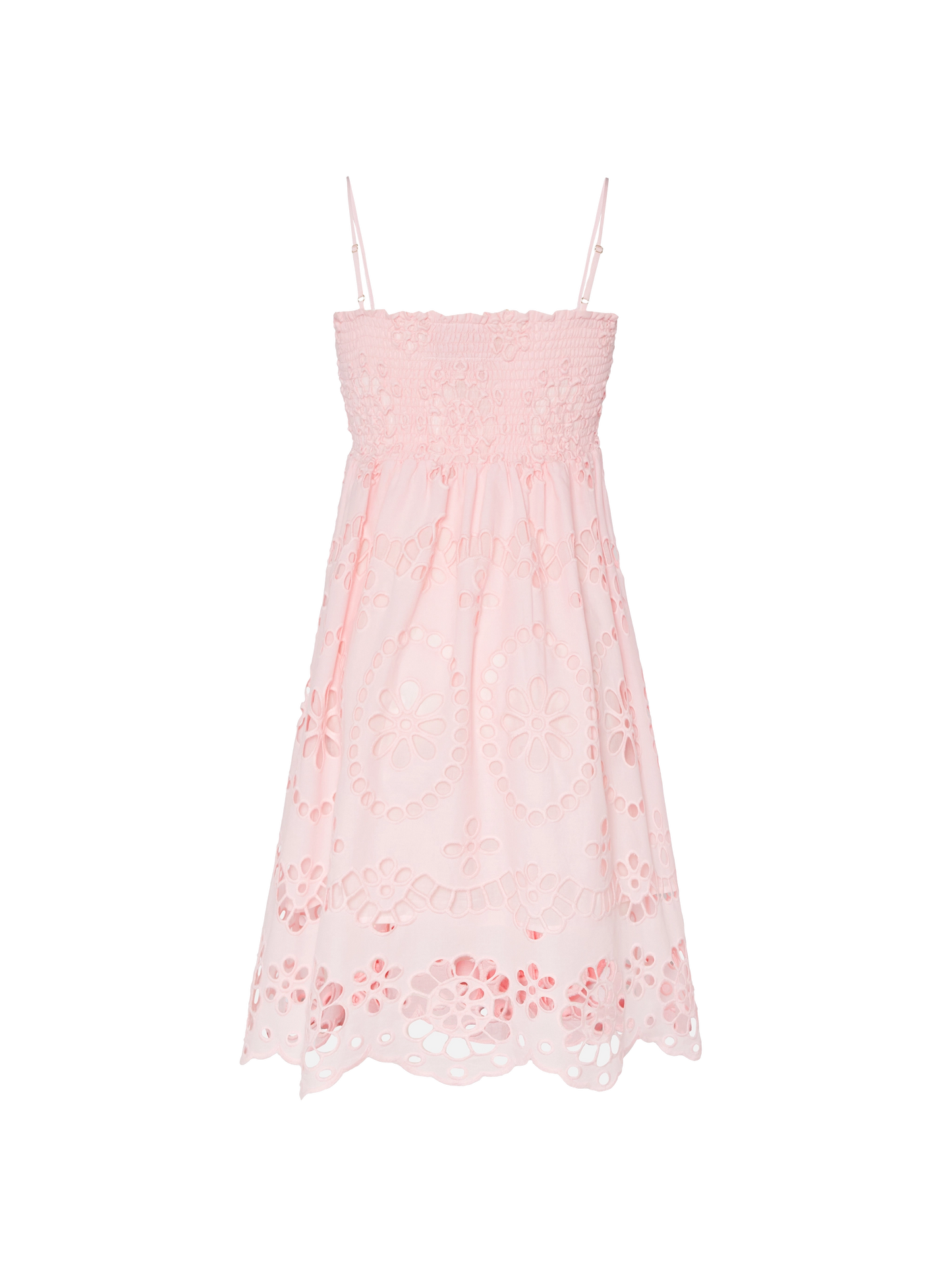 Hawa Sangallo lace dress with smocked embroidered bodice