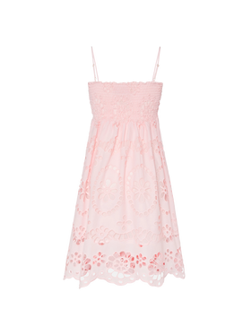 Hawa Sangallo lace dress with smocked embroidered bodice