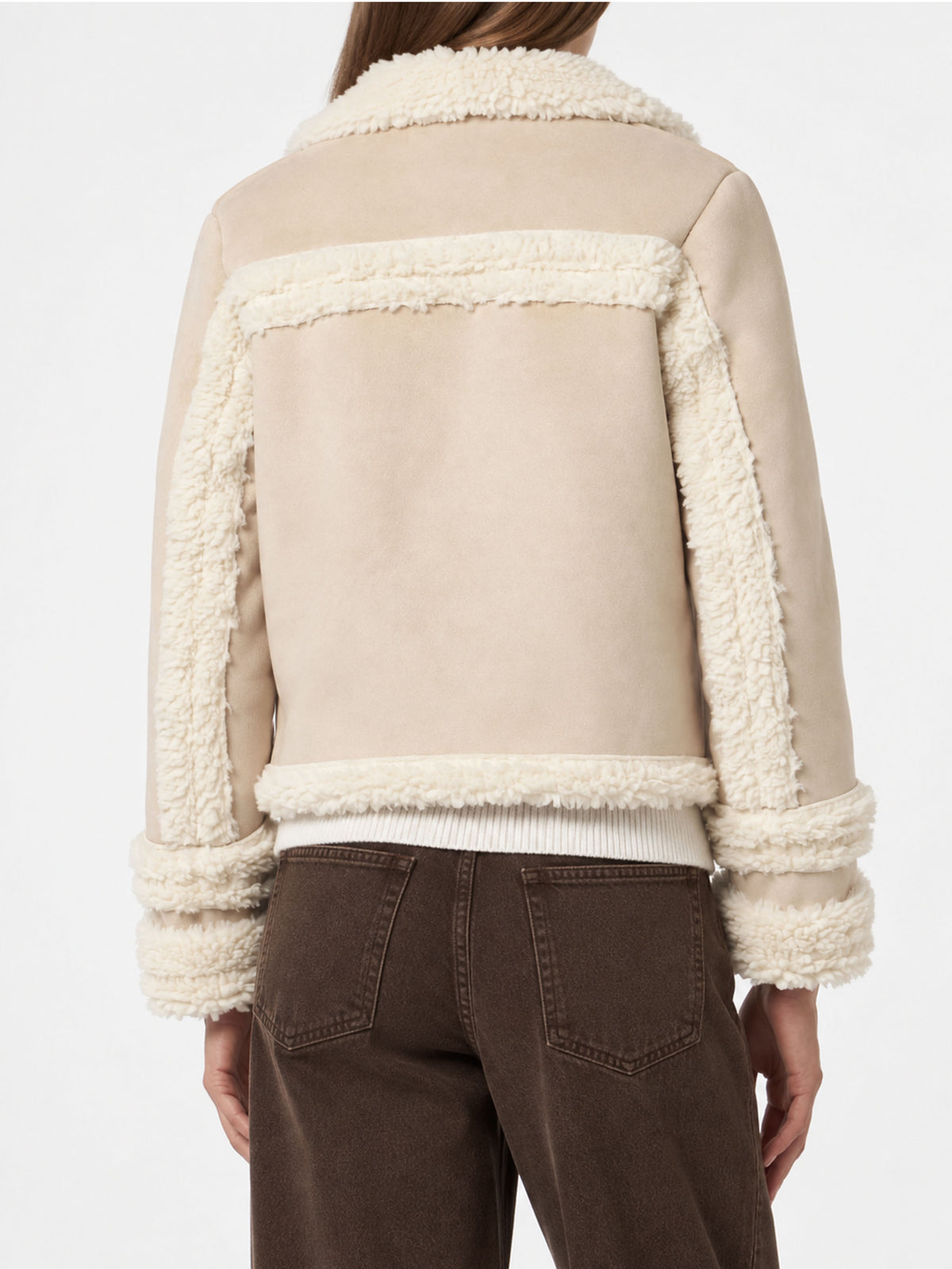 Giacca Hella effetto shearling beige