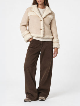 Giacca Hella effetto shearling beige