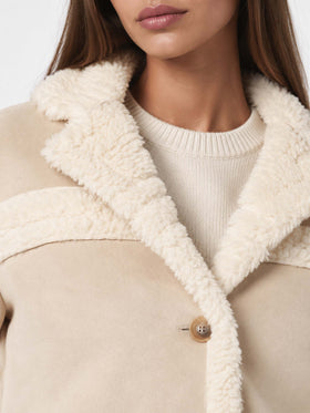 Giacca Hella effetto shearling beige