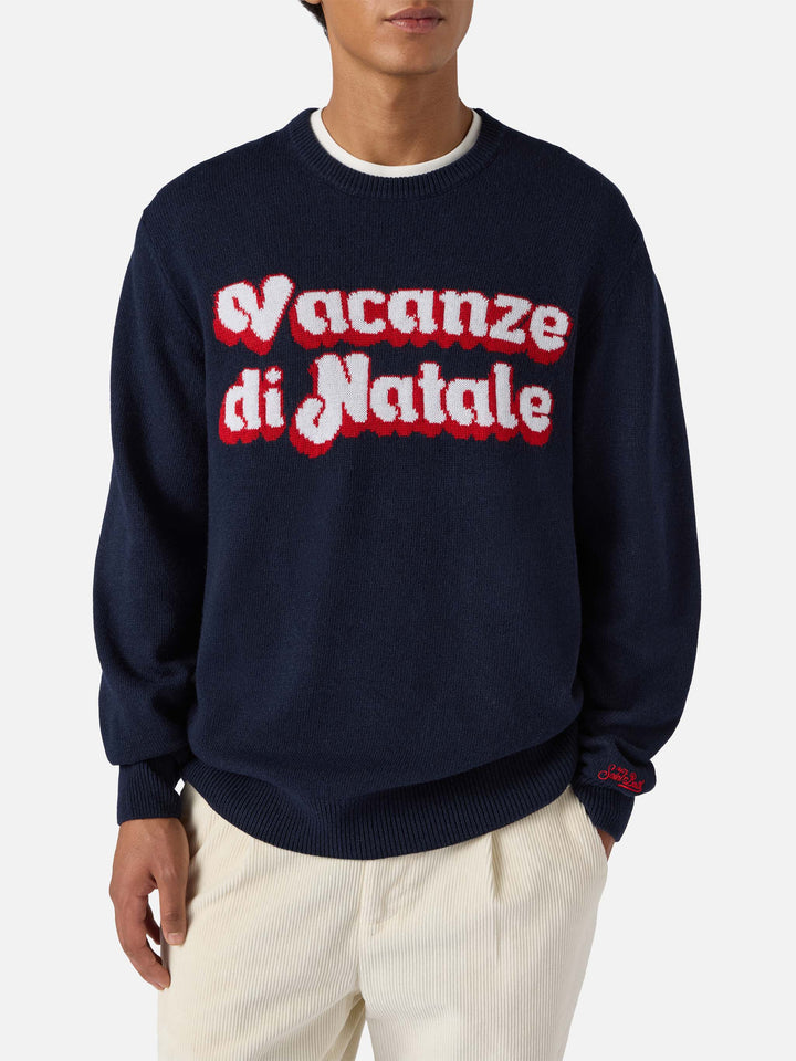 Maglione blu Heron con jacquard Vacanze di Natale | VACANZE DI NATALE SPECIAL EDITION