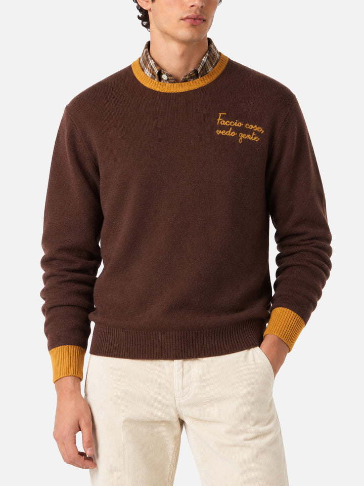 Bestickter Pullover Heron Faccio cose, vedo gente 